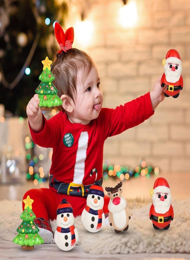 KFPPLXQ 8 Pack Christmas Squishy Toys Soft 4.5IN Christmas Squishies for Kids Includes Santa, Xmas Tree, Reindeer Snowman Decompression Stress Relief Hand Toy (4 Styles) - Image 5
